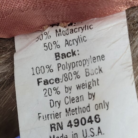 VTG Style VI Ltd Brown Faux Fur Hook & Loop Pockets Collared Lined Coat USA 18 - Picture 5 of 16